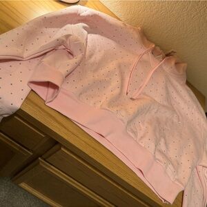 No Boundaries Pink Hoodie With Rhinestone details